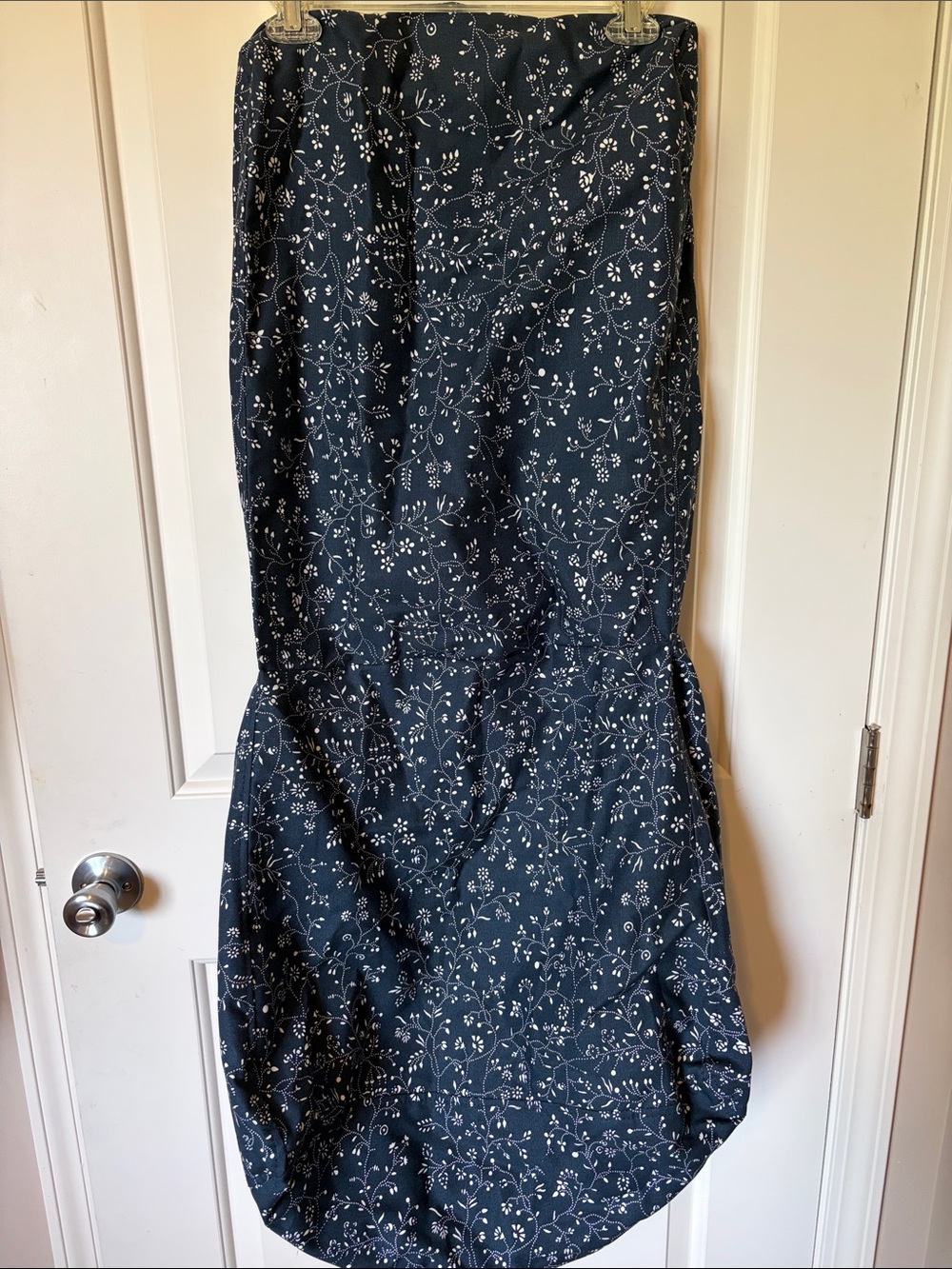 IKEA Navy Chair Cover with White Floral Print